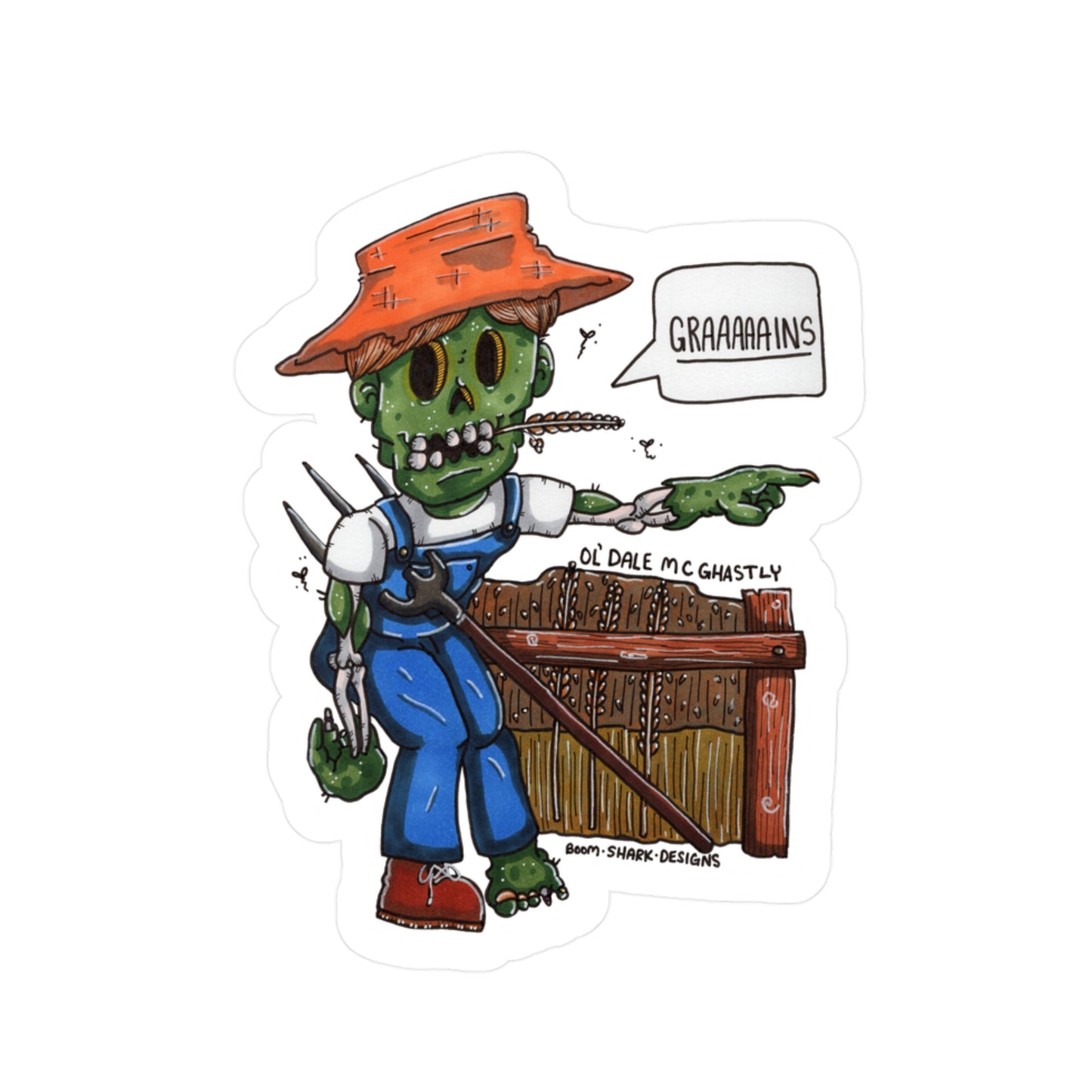 The Working Dead—Ol' Dale Mc Ghastly Removable Sticker Decal