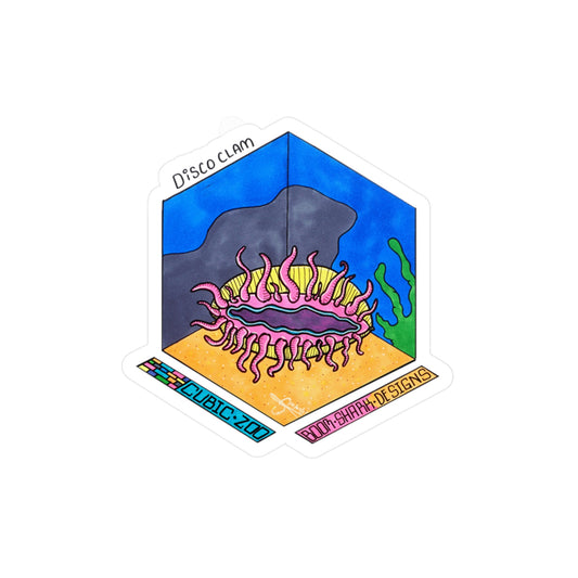 Cubic Zoo—Disco Clam Removable Sticker Decal
