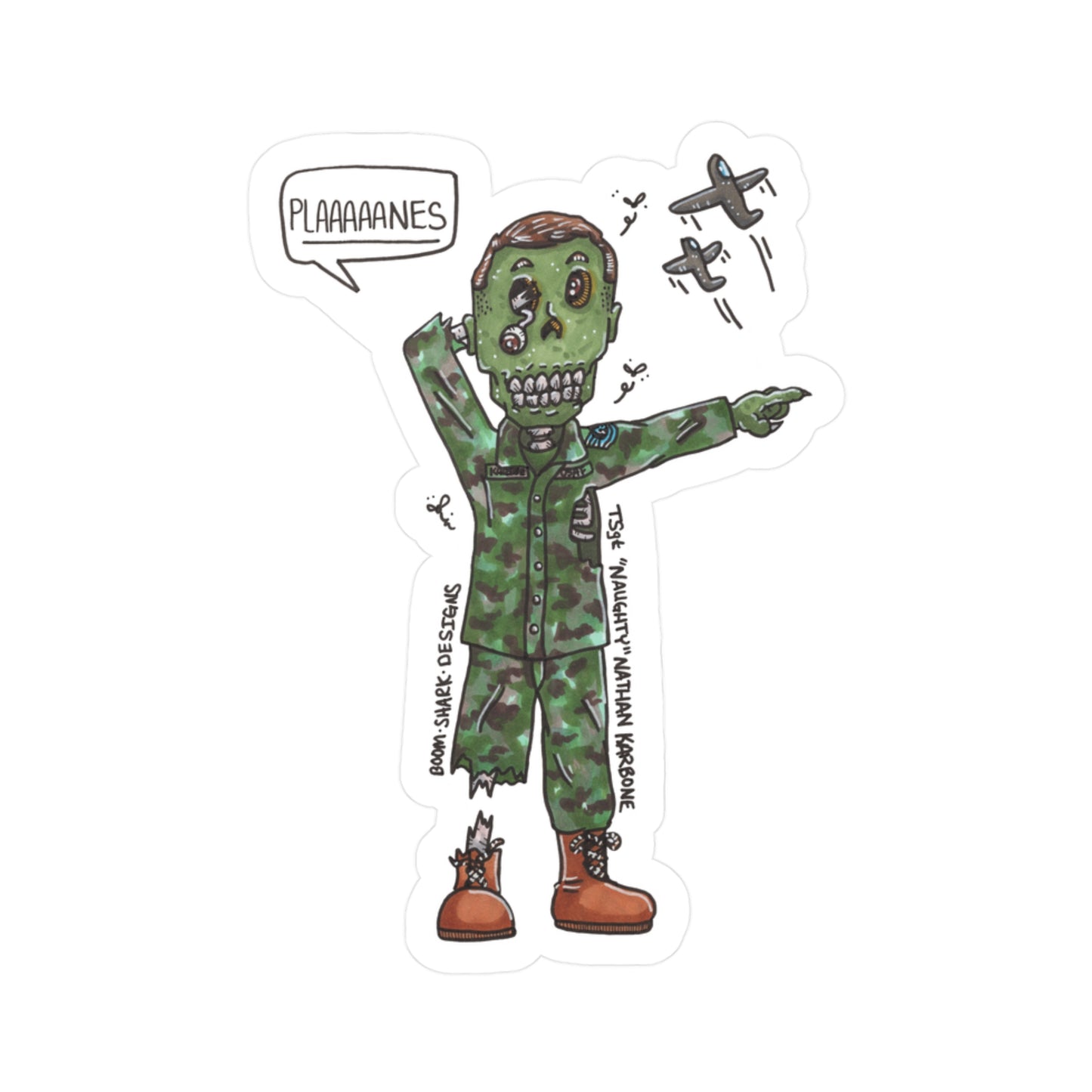 The Working Dead—TSgt "Naughty" Nathan Karbone Removable Sticker Decal