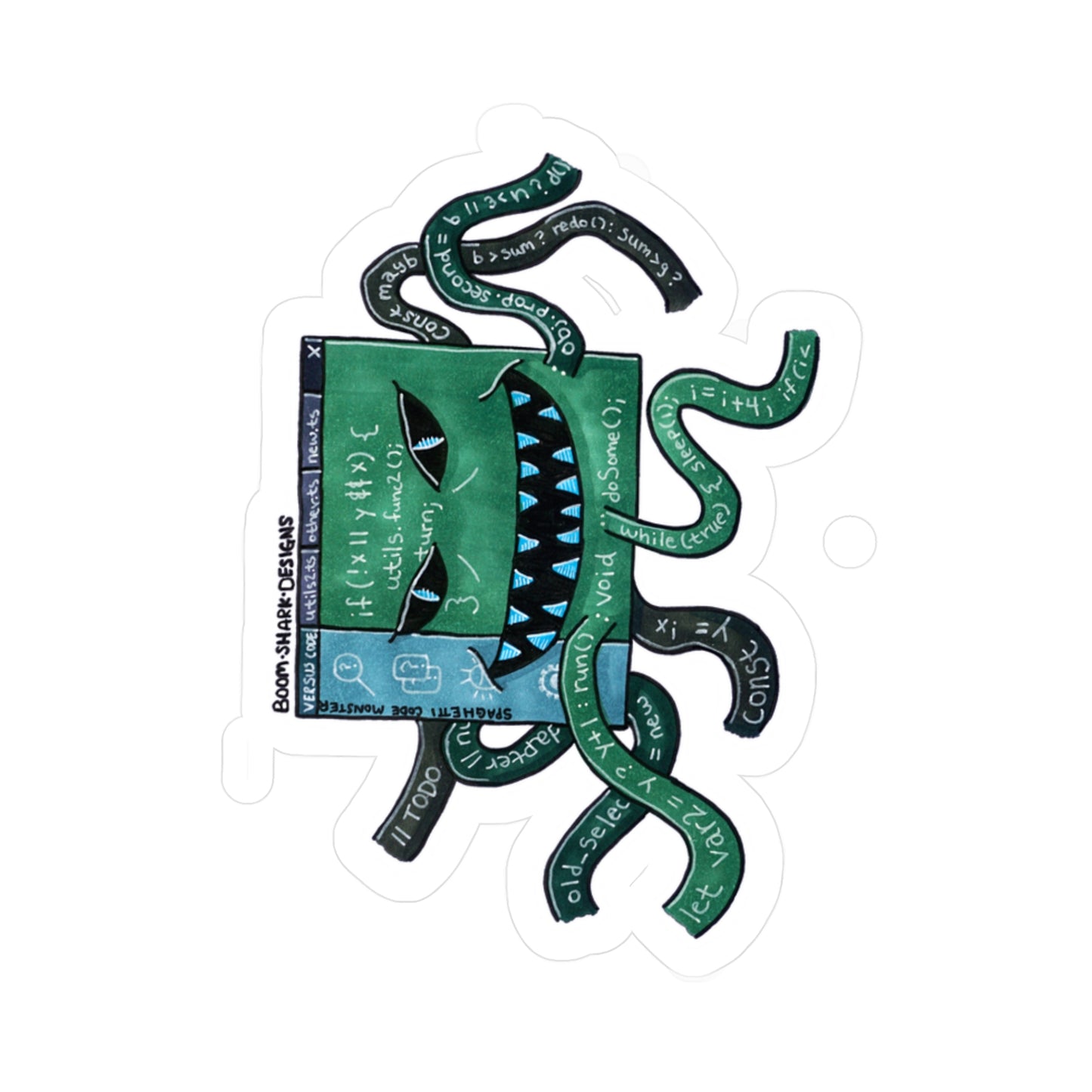 Monsters in my Project — Spaghetti Code Monster Removable Sticker Decal