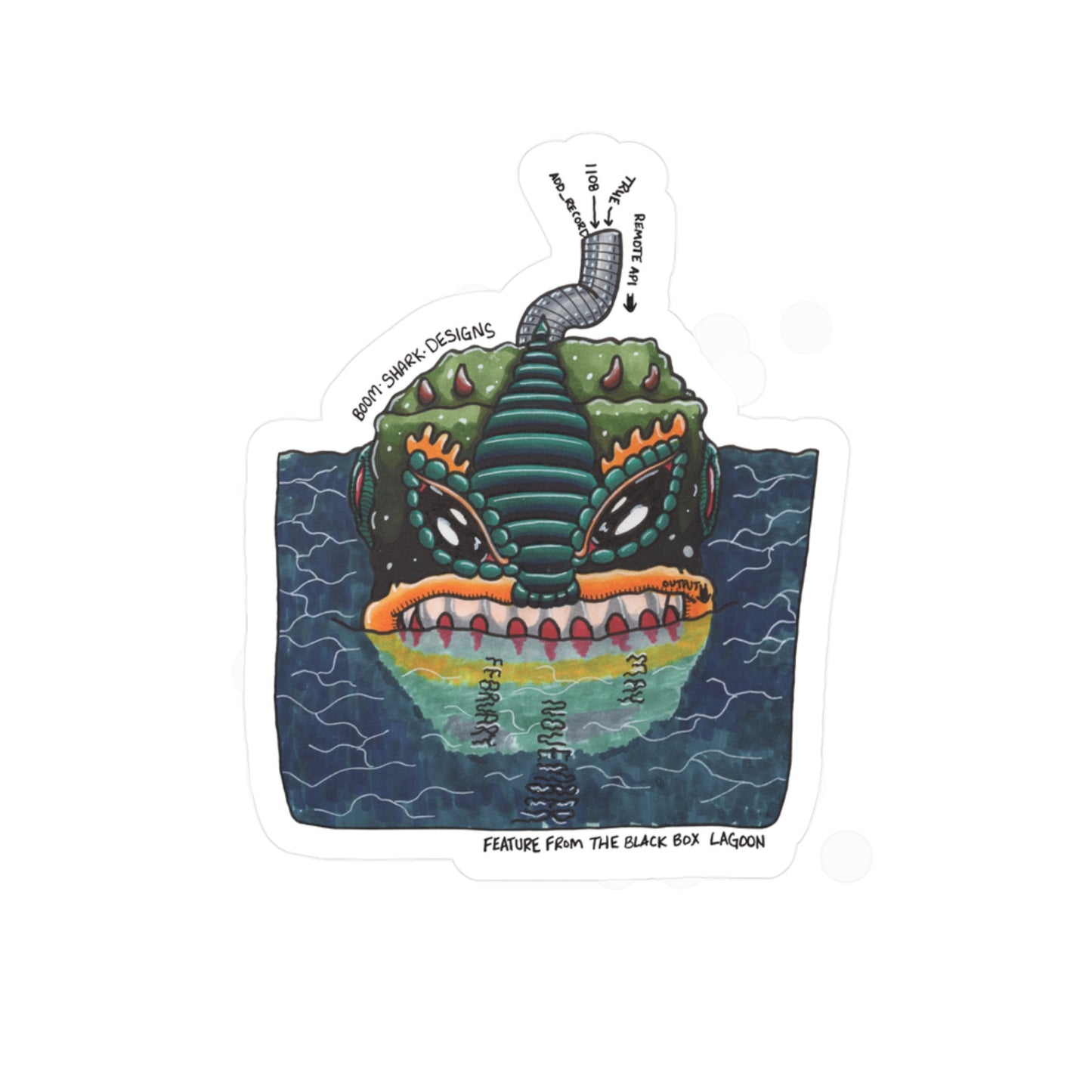 Monsters in my Project — Feature from the Black Box Lagoon Removable Sticker Decal