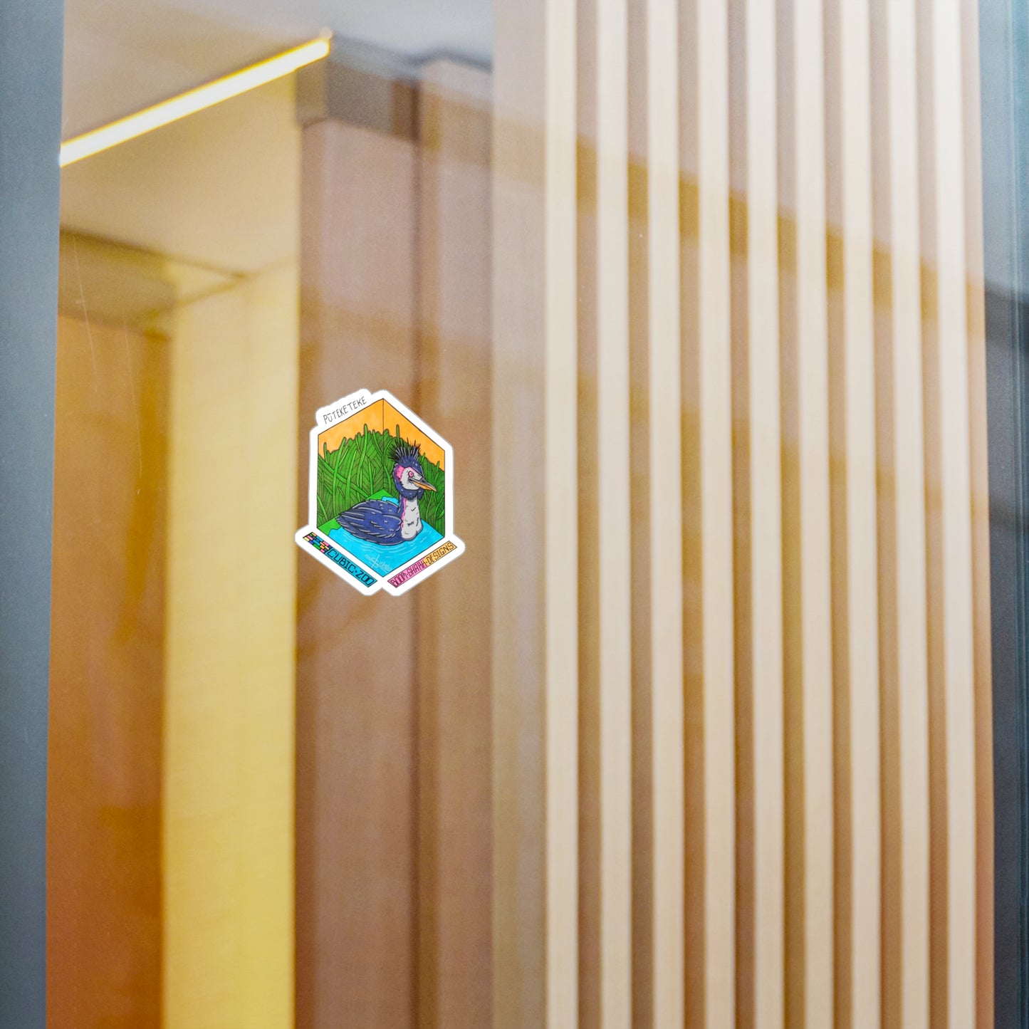 Cubic Zoo— Pūteketeke Removable Sticker Decal
