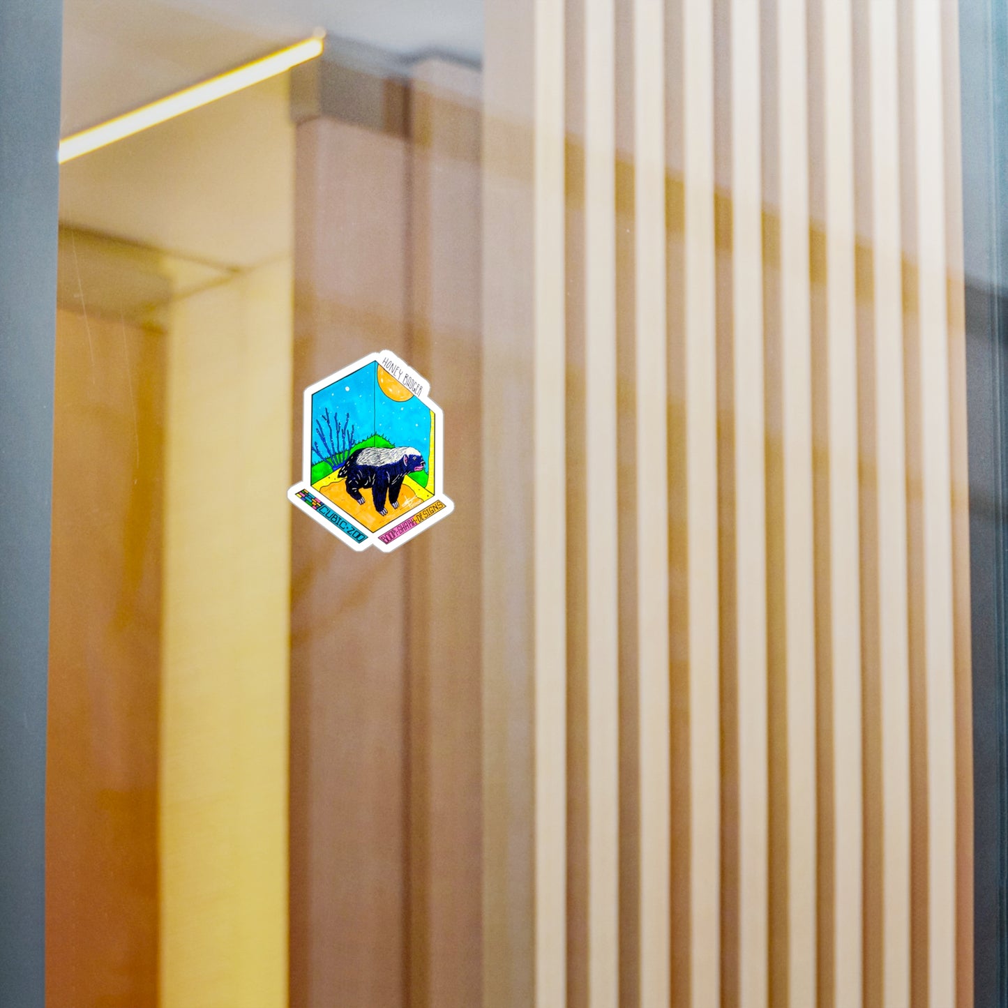 Cubic Zoo— Honey Badger Removable Sticker Decal