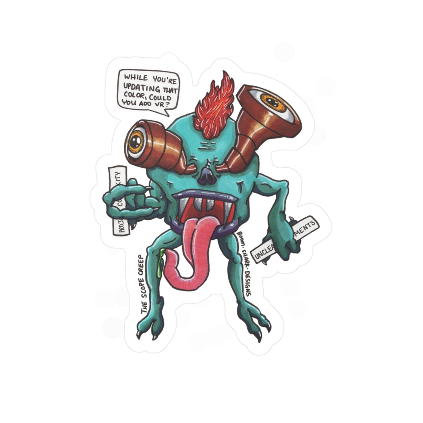 Monsters in my Project — Scope Creep Monster Removable Sticker Decal