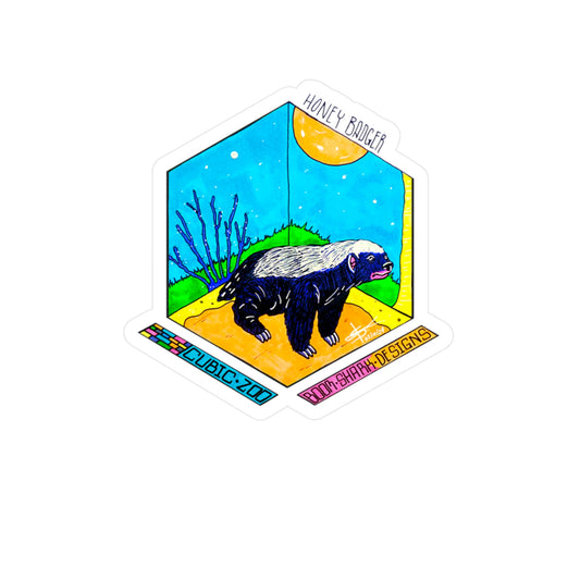 Cubic Zoo— Honey Badger Removable Sticker Decal
