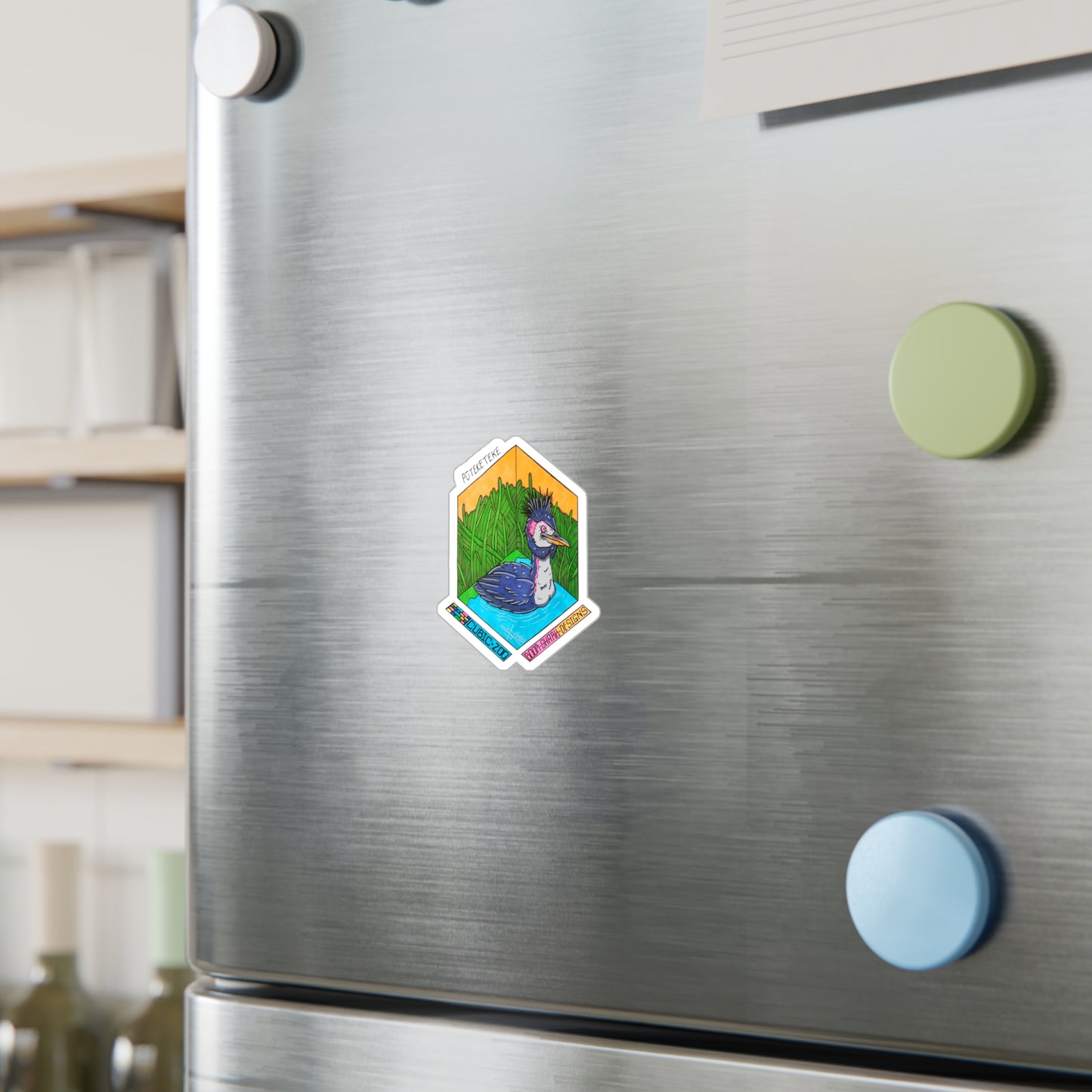 Cubic Zoo— Pūteketeke Removable Sticker Decal