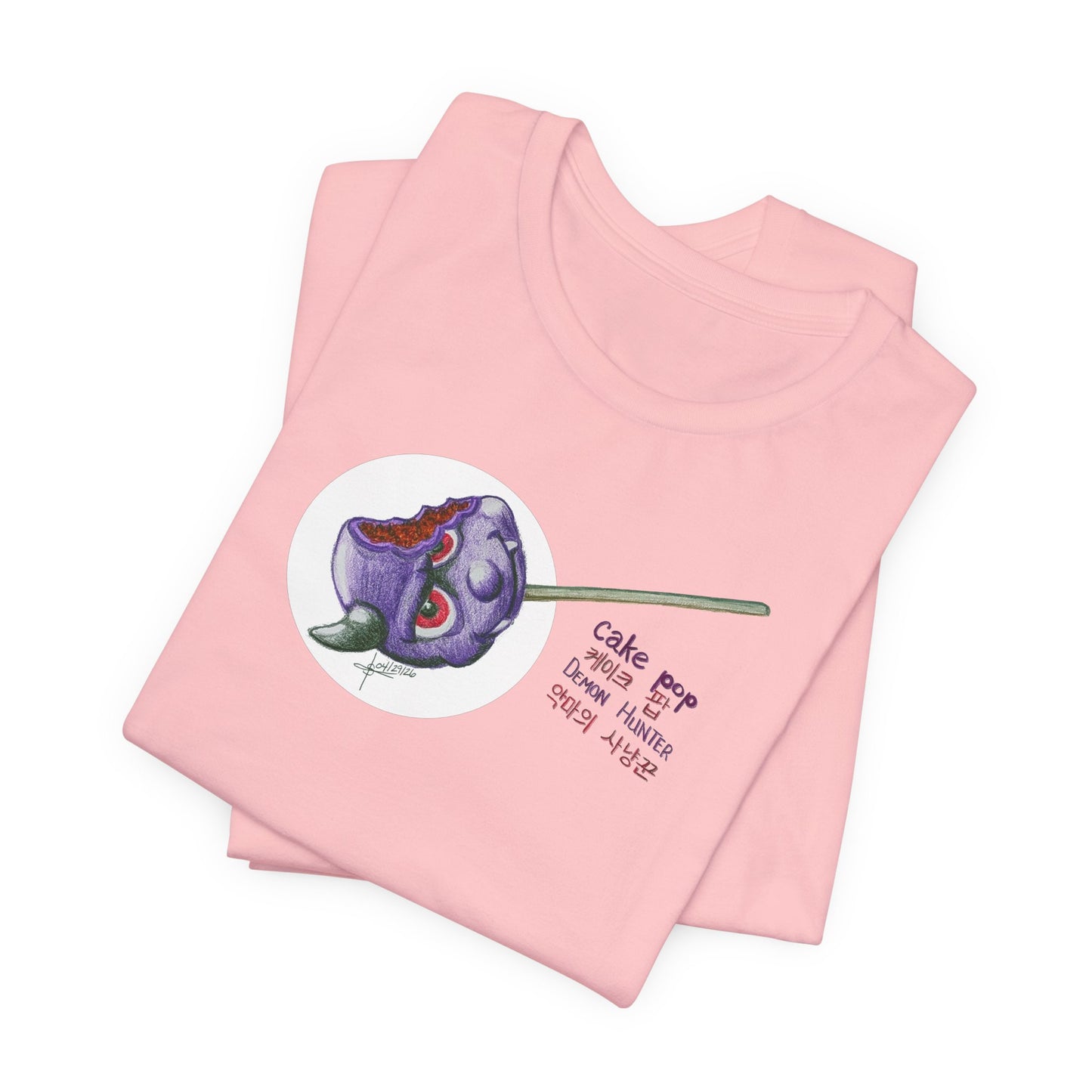 Demon Hunter Cake Pop T‑Shirt — Cute Creepy Kawaii Korean Text Tee
