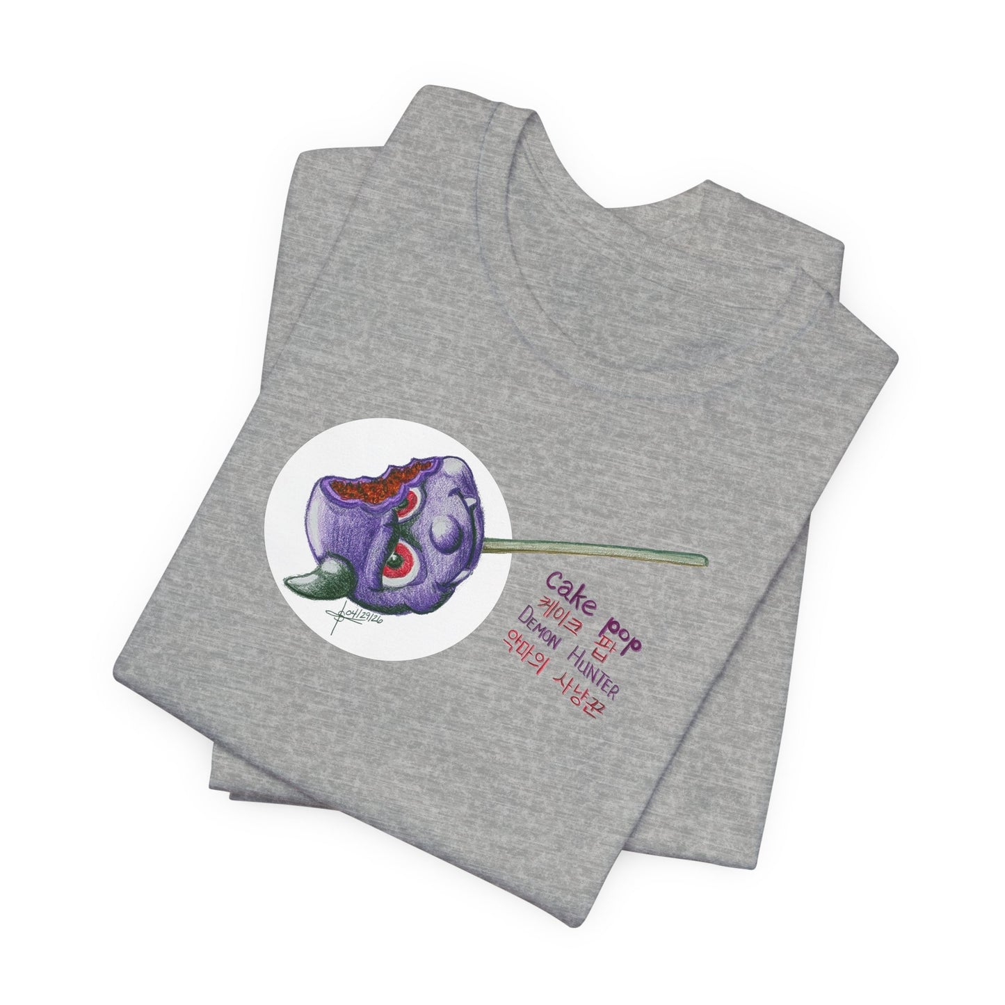 Demon Hunter Cake Pop T‑Shirt — Cute Creepy Kawaii Korean Text Tee