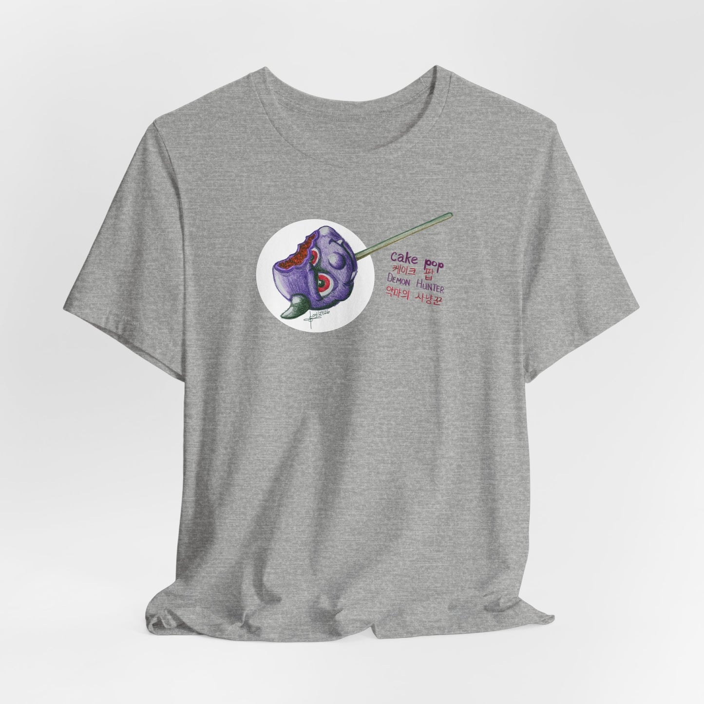 Demon Hunter Cake Pop T‑Shirt — Cute Creepy Kawaii Korean Text Tee