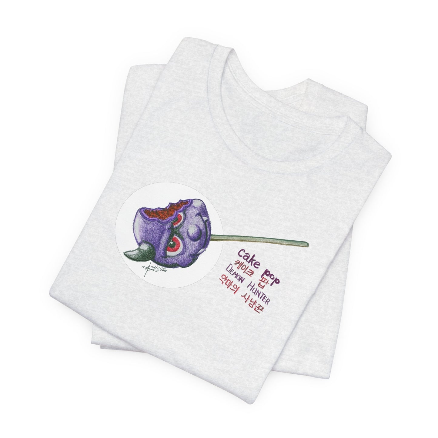 Demon Hunter Cake Pop T‑Shirt — Cute Creepy Kawaii Korean Text Tee